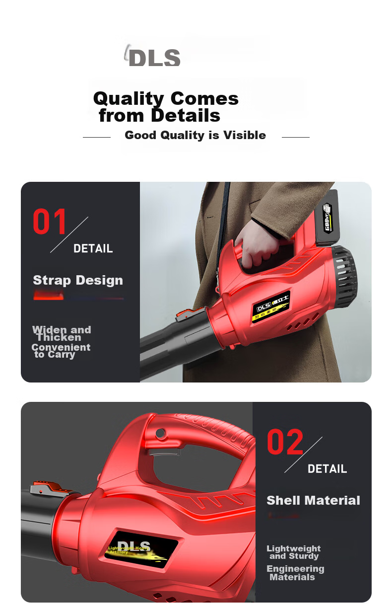 Delishi Electric Air Blower Fan Blower High-Power Industrial Lithium Battery Rechargeable Storm Gun Snow Blower Leaf Blower 18