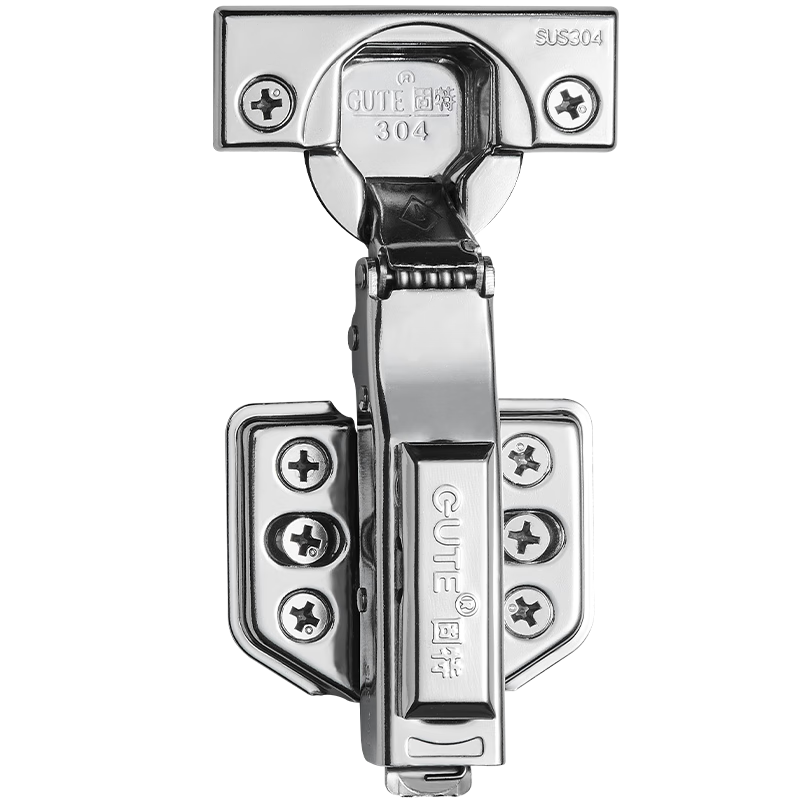 GUTE Hinge Cabinet Door Hinge, 304 Stainless Steel Hydraulic Damping Buffer, Aircraft Hinge, Wardrobe Door Hinge, Full Cover Straight And Curved