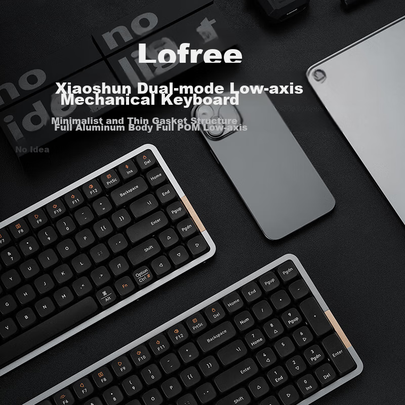 LOFREE Xiaoshun 100-Key Low-Profile Keyboard OE919, Wired And Bluetooth Dual-Mode, Low-Profile Mechanical Keyboard, Aluminum Alloy Body, Deep Space Phantom