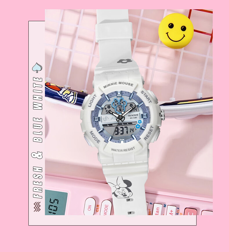 Disney Mickey Collaboration Sports Alarm Clock Digital Watch Waterproof Student Watch for Middle and High School Students Children's Birthday Gift 16