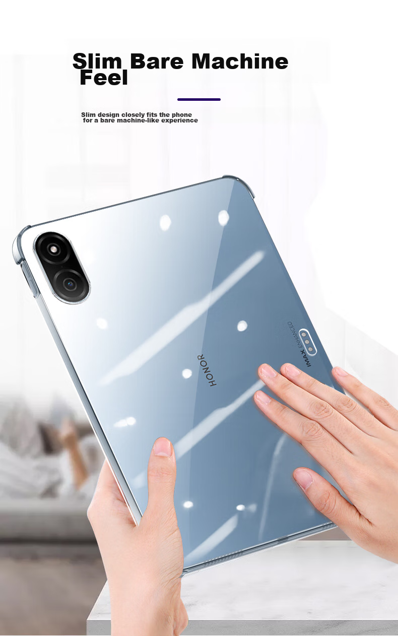 Freeson Protective Case for Honor MagicPad Tablet, 13-Inch Full Coverage Shockproof with Four-Corner Airbags, Anti-Collision Crystal Clear TPU Soft Shell, Transparent 6