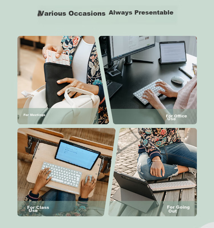 CHERRY KW7100 MINI Compact And Slim, Business Office Home Use, Portable Keyboard, Bluetooth Quiet Keyboard with Three-Port Connection, Membrane Keyboard Panel in Rock Blue 8