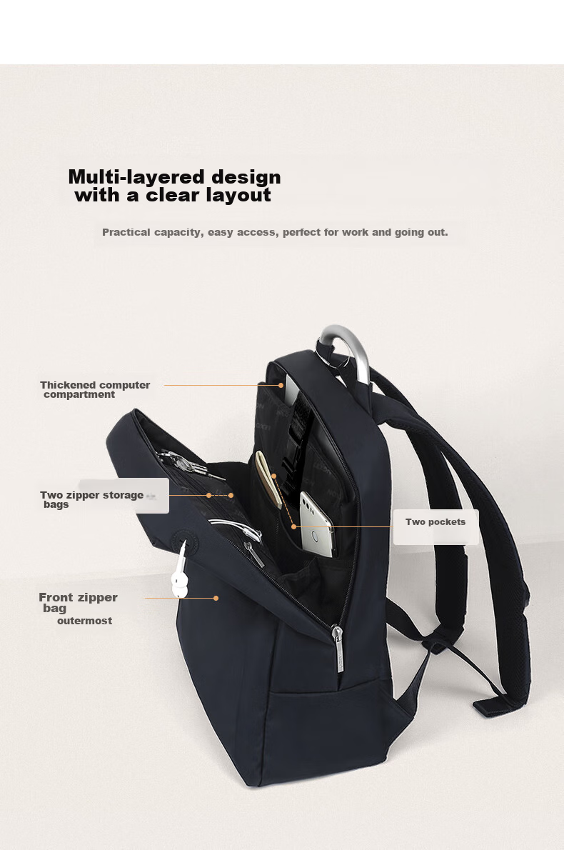 LEXON Laptop Backpack, 14-Inch Business Water-Resistant Commuter Notebook Bag, Lightweight Student Schoolbag Gift for Me 6
