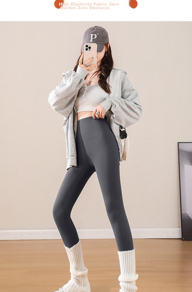 LangSha Brushed Shark Leggings for Women, Tight-Fitting 200g New Spring And Autumn Running Yoga Pants, Suitable for Outdoor Wear As Base Layer 4
