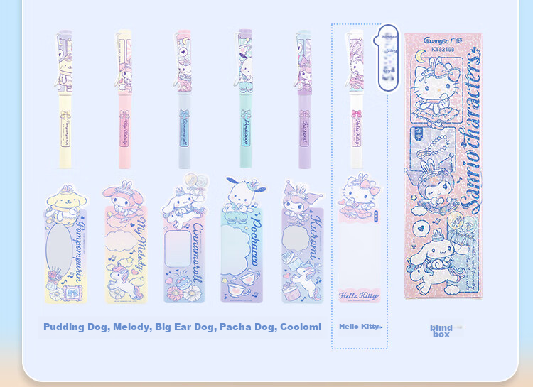 GuangBo & Sanrio Fountain Pen, Beginner's Calligraphy Practice F-Nib Hard Pen, Elementary School Student Gift, Third Grade Posture-Correcting Signature Pen, Random Pattern, KT82187-H 11