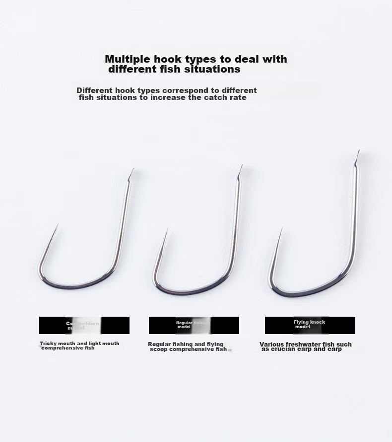BKK Wolf Tooth Line Double Hook Competitive Black Pit Finished Fish Hook Pre-Tied Set Fishing Hook Crucian Carp Hook 2