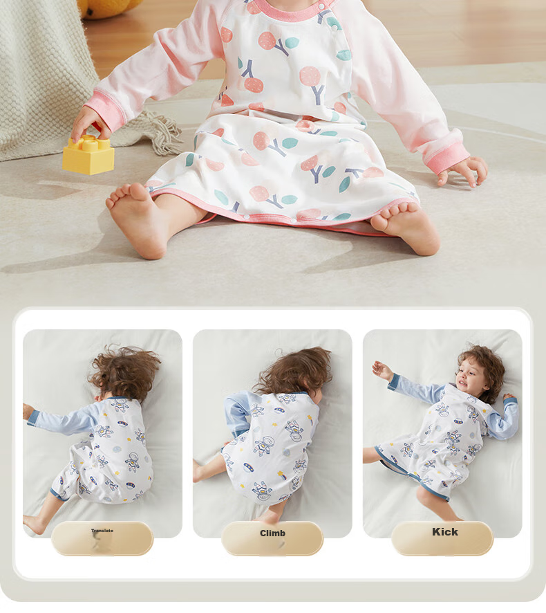 Beitaisi Baby Clothes, Spring And Autumn Cotton Pajamas, All-Season Infant Nightgown, Anti-Kick Blanket, Belly Protection, Cold Prevention Sleepwear 14