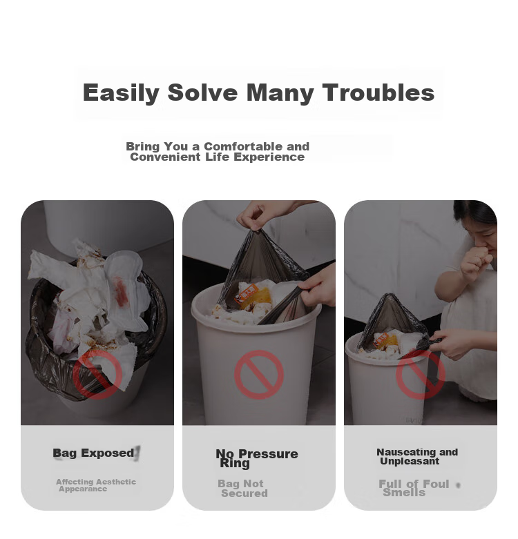 Jiabangshou Bathroom Toilet Push-Lid Trash Can, 15.1L Narrow Gap Garbage Bin, Large Size, for Kitchen, Bedroom, Living Room, Home Use, Popular Trendy Bi 4