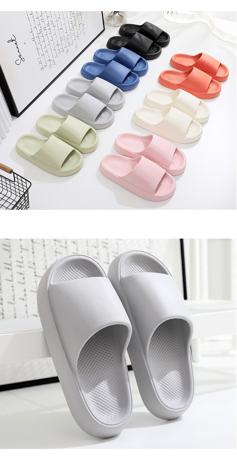 GUOLUOFEI Thick-Soled Slippers for Men, Summer Outdoor Wear, Squishy Feel, Indoor Couples Bathroom Shower Sandals, Green, Size 38-39 10