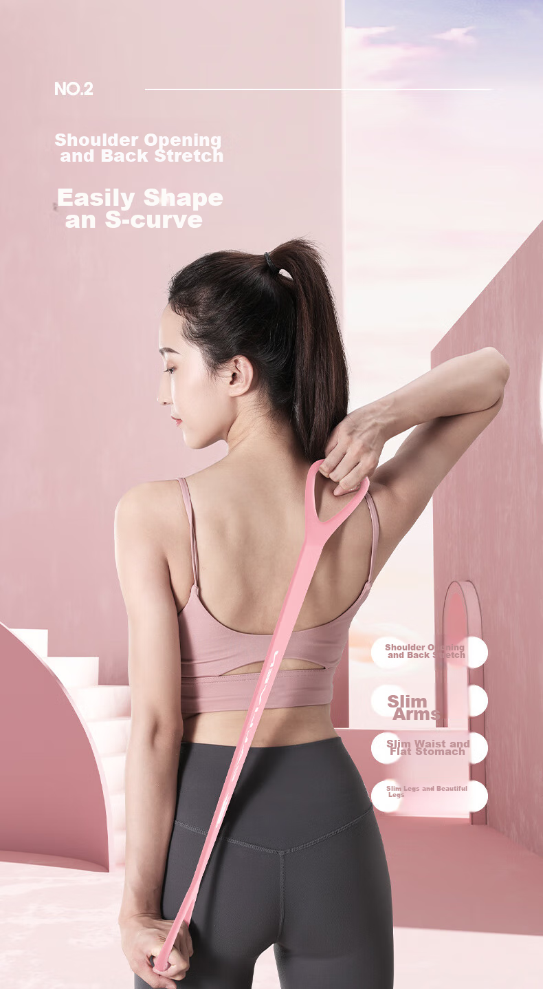 CALLIVEN Resistance Band for Back Exercises, Yoga Stretching, Chest Expansion And Back Shaping, Pink, 20-25 Lbs 2