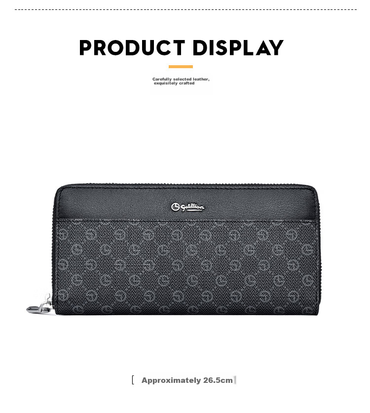 Goldlion Men's Clutch, PVC Handbag Gift Box, Stylish Multifunctional Wallet for Men, Birthday Gift 10