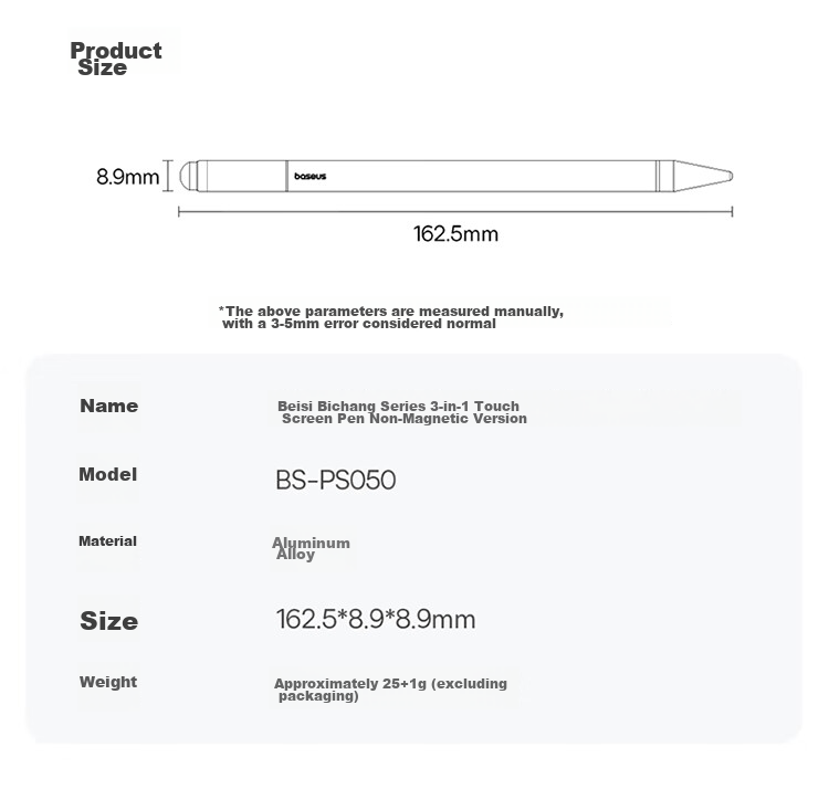 BASEUS Capacitive Stylus, Touchscreen Pen, Writing Pen, Switch Tablet Pen, Magnetic Phone Compatible, Suitable for 2026 IPad, Apple, Huawei, Xiaomi, Honor, Apple Pencil 18