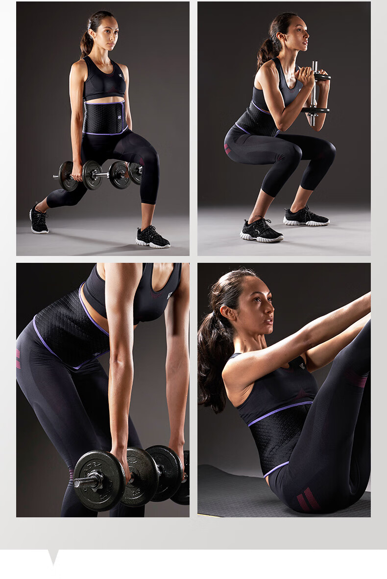LP 593CA Sports Fitness Waist Support Belt for Women, Abdominal Compression Waistband for Running Yoga Dance, Black Purple 7