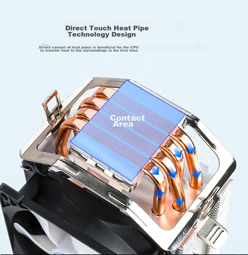JPLAYER Ziyi Co-Branded Edition 4 Copper Tube 9cm Colorful Fan CPU Air Cooler, Noise-Reducing RGB Fan (AMD/Intel Multi-Platform/With Thermal Paste) 4