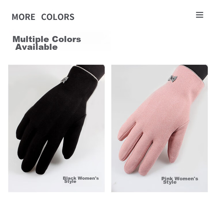Huojuren Women's Gloves, Cold-Resistant And Warm Gloves, Touchscreen Compatible Electric Vehicle Gloves, Driving Gloves H3043 Black 3