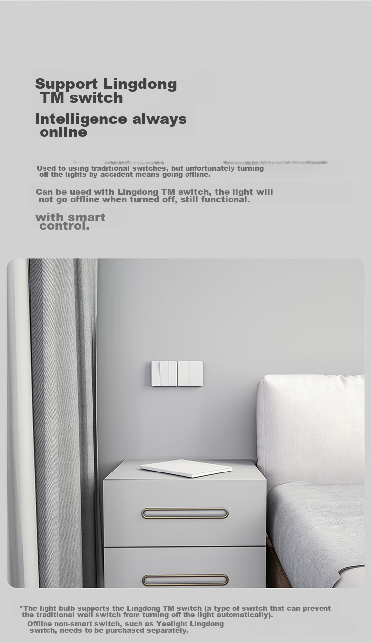 MIJIA Xiaomi LED Smart Bulb Bluetooth MESH Version, Xiao Ai Control, Home Use Globe Light Bulb, Adjustable Brightness And Color Temperature, 4.5W 9
