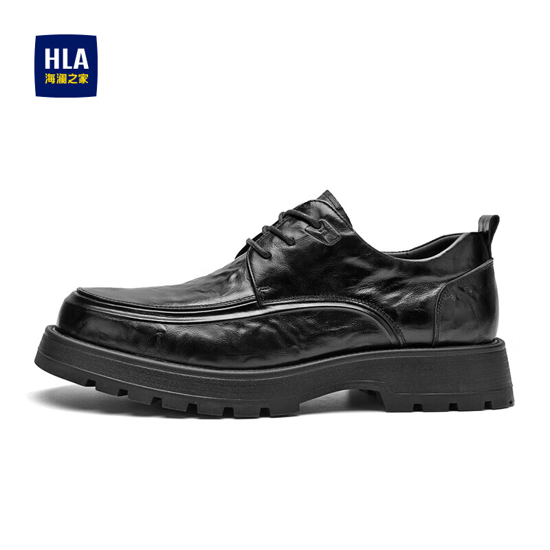 HLA Men's Business Casual Height Increasing Breathable Work Shoes HAAGZM2DBI044 Black Size 38