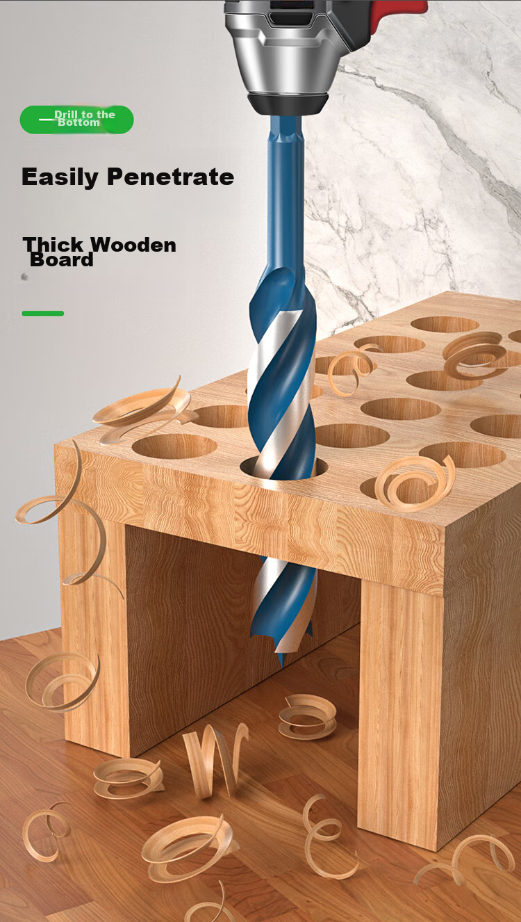Baolian Woodworking Drill Bit, Super Hard Hexagonal Shank Twist Drill Bit, Electric Drill Hole Cutter for Wood Boards, Doors, Lock Installation And Hole Making Tool 3