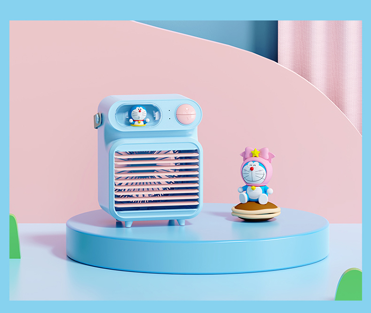 ROCK Crayon Shin-chan Desktop Fan Silent High Wind Power Plug-in Rechargeable Long Battery Life Office Home Small Slim Portable Cooling Electric Fan Green 12