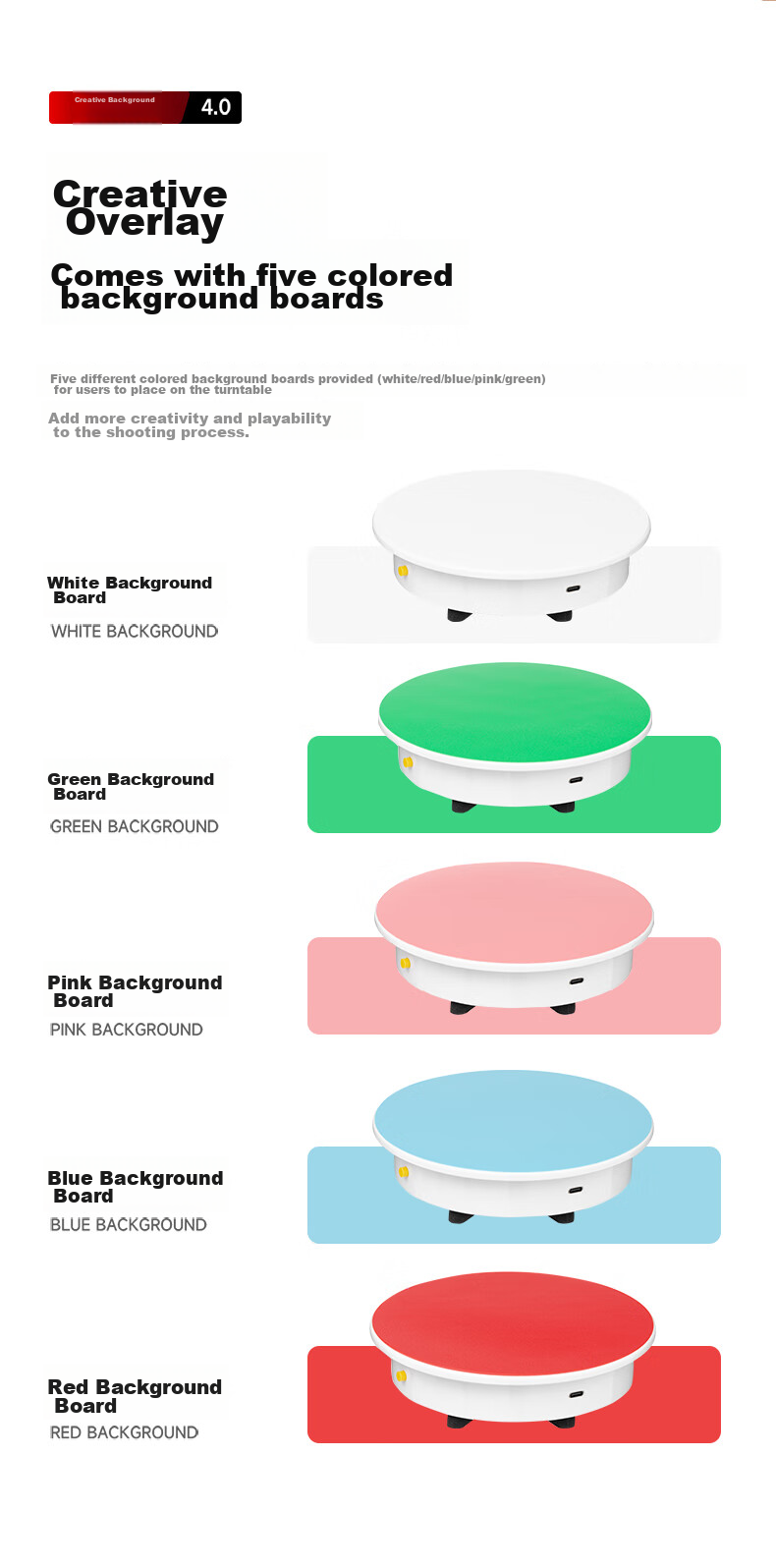 AMBITFUL Adjustable Speed Photography Shooting Electric Turntable Rotating Product Display Stand Small Jewelry Live Streaming Adjustable Speed Shooting Stand Model Automatic Photo-Taking Platform Base 7