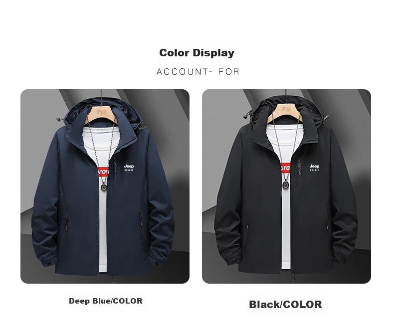 JEEP SPIRIT Outdoor Jacket for Men And Women, Three-In Two-Piece Set, Windproof, Waterproof, Warm 12