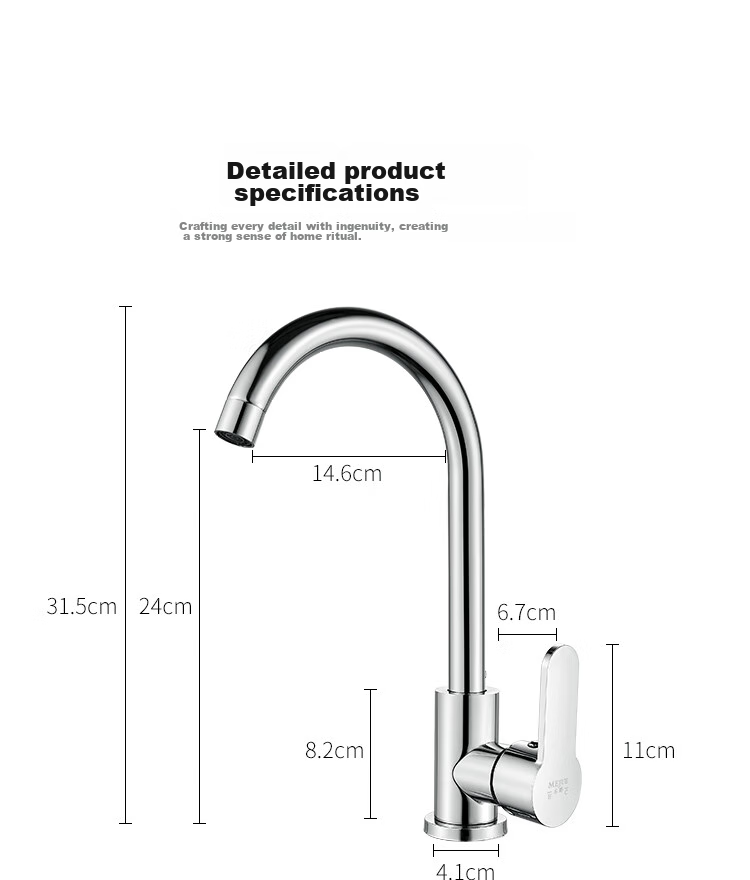 MEJUE Kitchen Faucet, Stainless Steel Double Water Spray, 360° Rotating Hot And Cold Dual Control, Sink Basin Z-011341 19