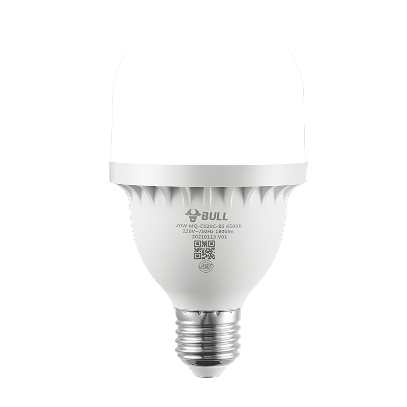 BULL LED Bulb High Brightness Cylindrical Lamp for Factory Workshop Supermarket Canteen 20W Warm White 3000K E27 Screw Base