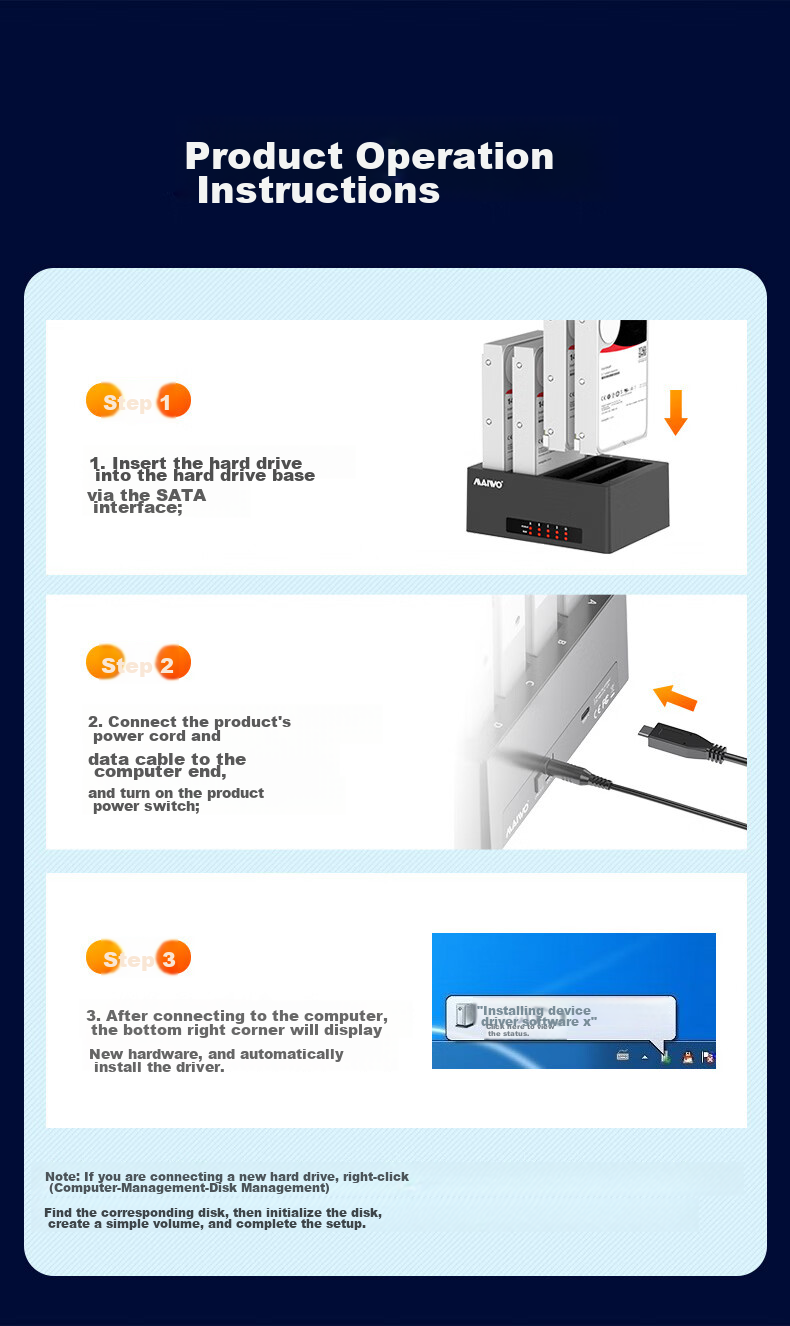 MAIWO 2.5/3.5-Inch Dual-Bay Mechanical Hard Drive Enclosure Base, USB3.0 External Hard Drive Cloner, Serial Mechanical/solid State, Digital Display Cloning Progress, K3082A 12