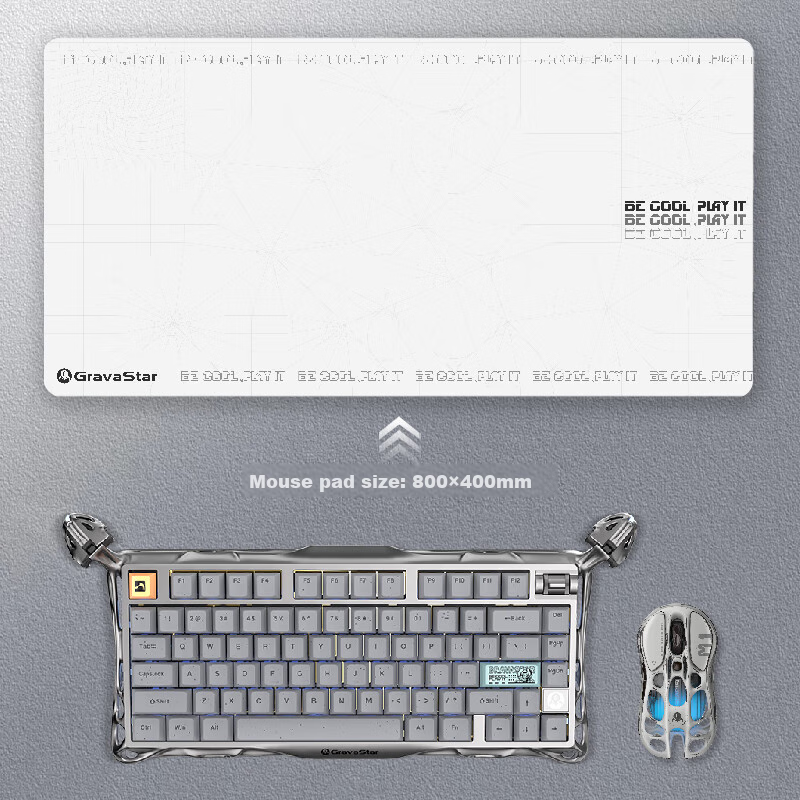 GravaStar Keyboard Accessory, Rectangular Mouse Pad in White