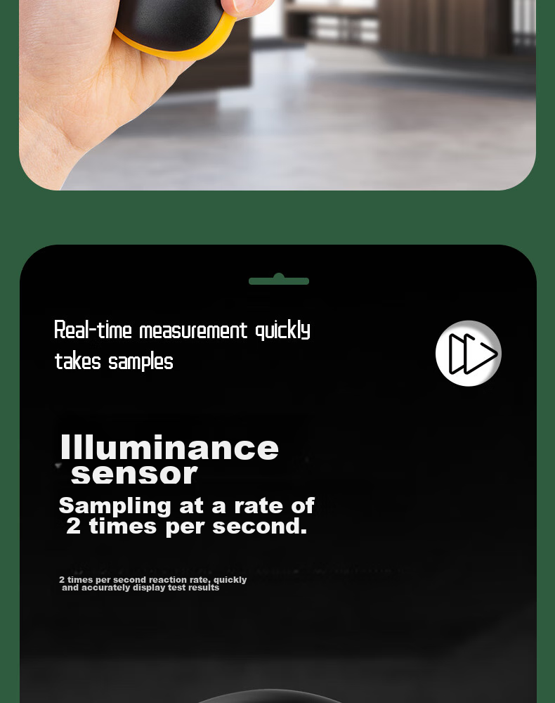 Deli Integrated Illuminance Meter, Home Light Meter, High-Precision Lumen Tester, Brightness Meter, Illuminance Tester 7