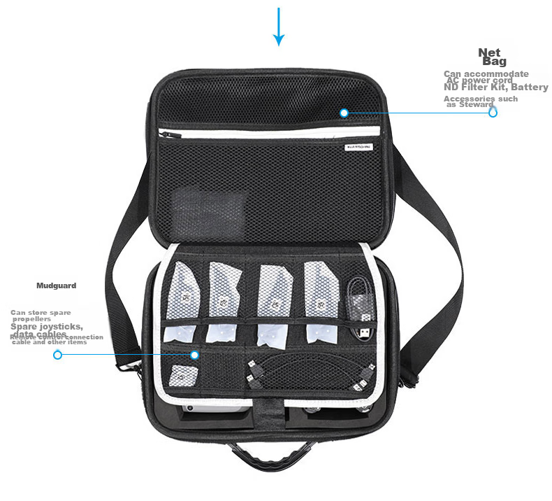 Qiye Storage Bag Hard Shell Suitcase Box Suitable for DJI Mavic Air 2S Shoulder Bag Air 2 Second Generation Backpack Accessories, Shockproof, Drop-Resistant, Waterproof Splash-Proof Changfei Versio 4