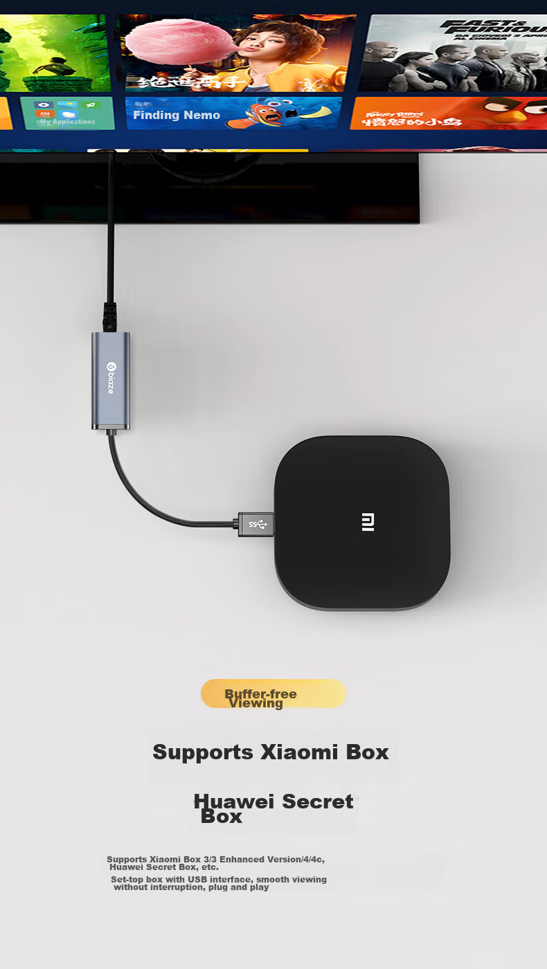 BIAZE USB3.0 Gigabit Wired Network Card to RJ45 Ethernet Adapter, Driver-Free Converter, Compatible with Laptops And Nintendo Switch, External Network Port Expansion Adapter 7