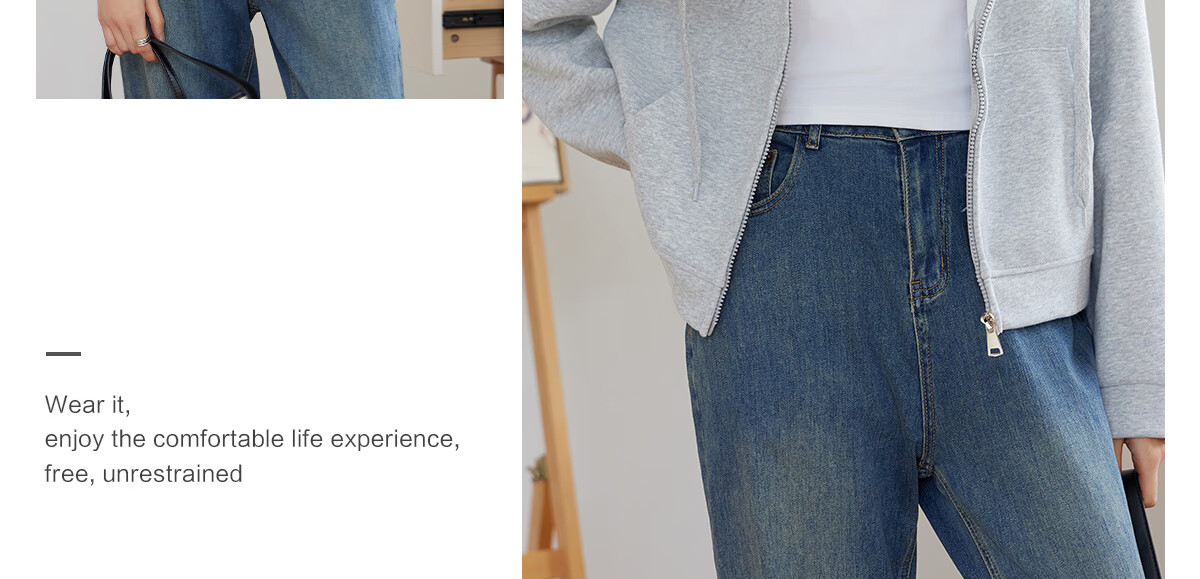Halo Queen Hoodie Jacket for Women, Spring And Autumn, with Hood And Zipper Pockets, Loose-Fitting Fashion Casual Outerwear, New Product H143W1010 38