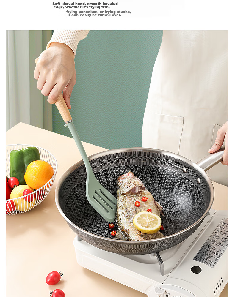 Kobach Silicone Spatula, Cooking Utensil for Non-Stick Pans, Heat-Resistant Spatula for Stir-Frying, Soup Ladle 12