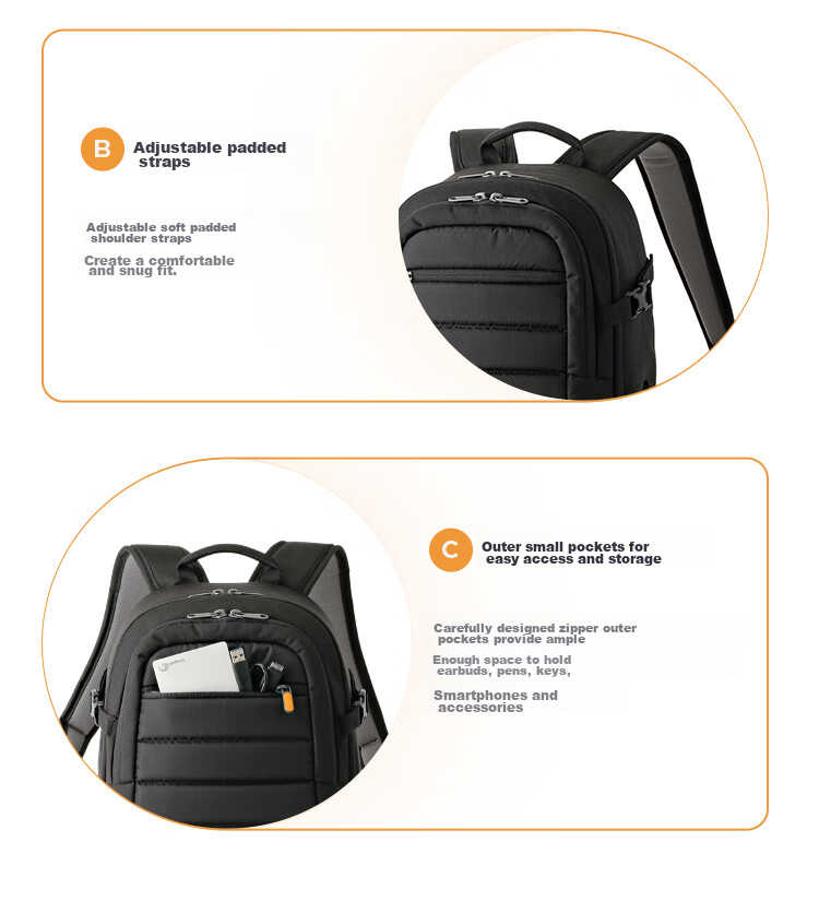 LOWEPROleshebao Camera Bag, Tahoe BP 150 Backpack Photography Bag, Sports Camera Bag for Men And Women, DSLR Mirrorless Multi-Functional Drone Bag, Black (LP36892-PWW) 11
