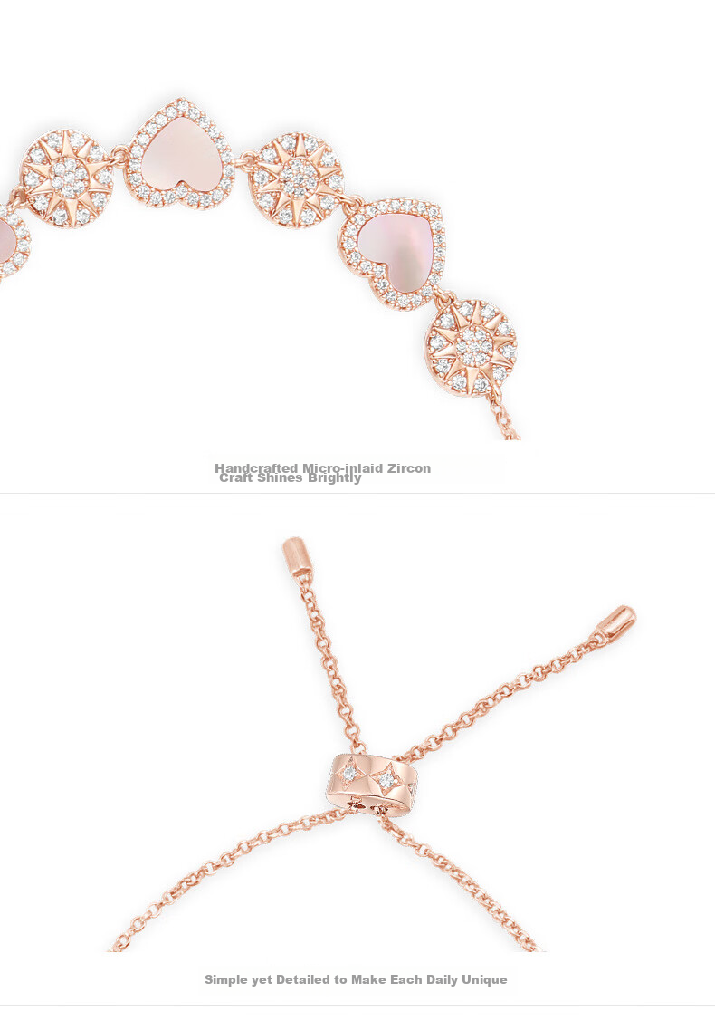 APM Monaco Pearl Mother-Of Heart-Shaped Adjustable Bracelet, Jewelry Gift for Wife 4