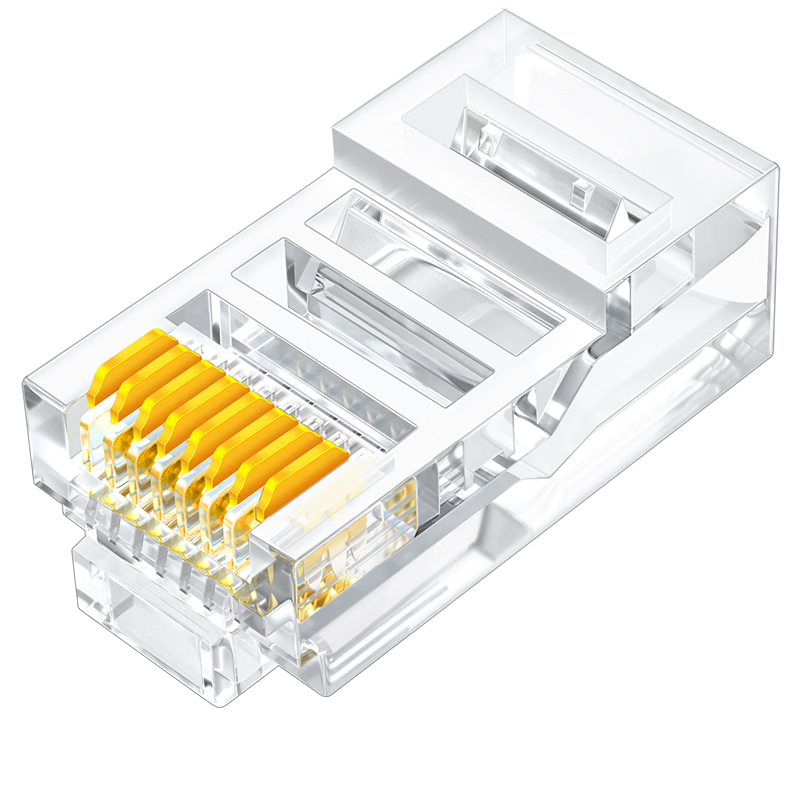 SAMZHE Cat5e Ethernet Cable Connectors, 8P8C Original RJ45 Computer Network Connectors, 10 Pieces AP-S10