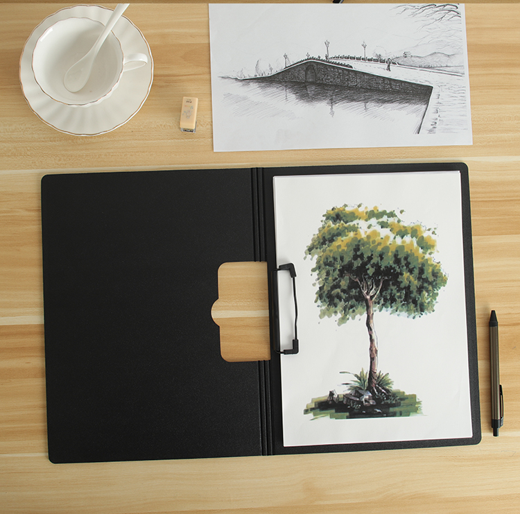 TANGO Office Folder Board, Folding Clipboard, Secretary Clip, Meeting Folder, File Board, Document Holder, Signature Pad, Horizontal Thickened And Hardened, Light Blue 6