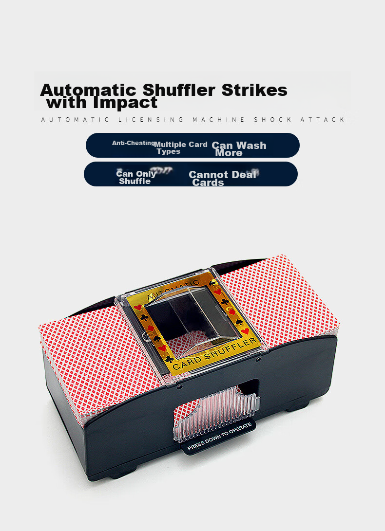 Huasheng Electric Card Shuffler, Plastic Two-Deck Shuffler for Table Games, Can Only Shuffle Cards 1