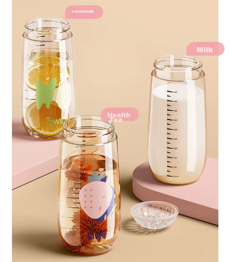 QWE Straw Cup 500ml Havana Yellow PPSU Large Capacity Maternity Water Bottle Sugar Resistant Graduated Cup Shatterproof Can Hold Hot Water 21
