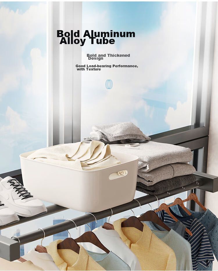 SHULIANG Retractable Clothes Drying Rack for Balcony, Home Use, Outdoor Drying Solution, Indoor Coat Hanger, Length 40CM 10
