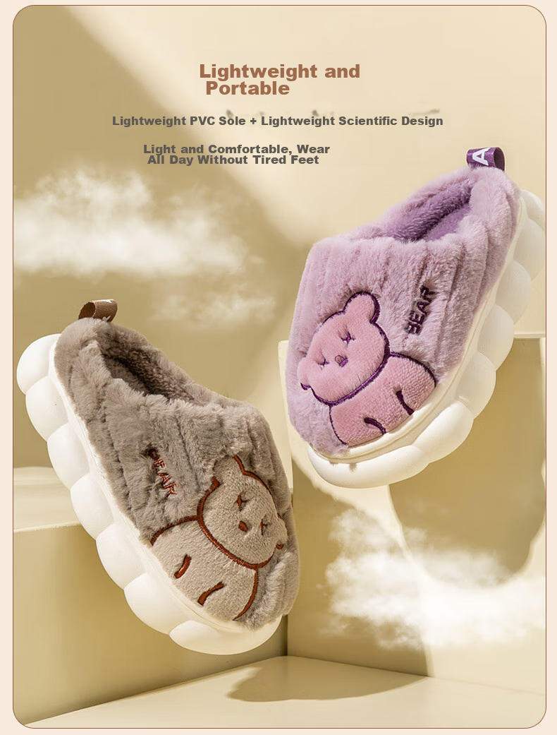 Zhubaba Boys' Cotton Slippers, Winter 2026 New Style, Indoor Children's Moccasins, Girls' Baby Non-Slip Slippers, for Older Children, Home Use, Size 210 8