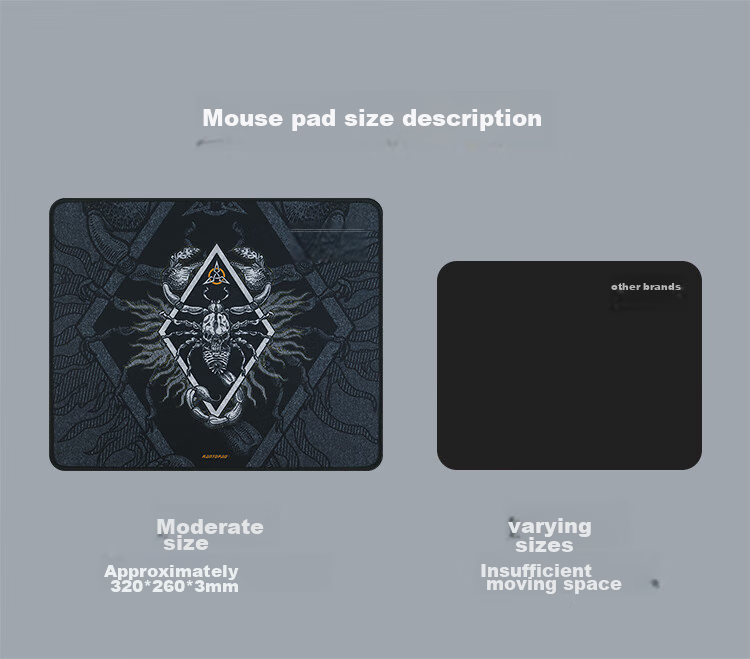 Rantopad HX-L Gaming Mouse Pad, Esports And Office Use Medium to Large Size Thickened Mouse Pad, Computer Laptop External Competition Gaming Mat, Mirror Surface 4
