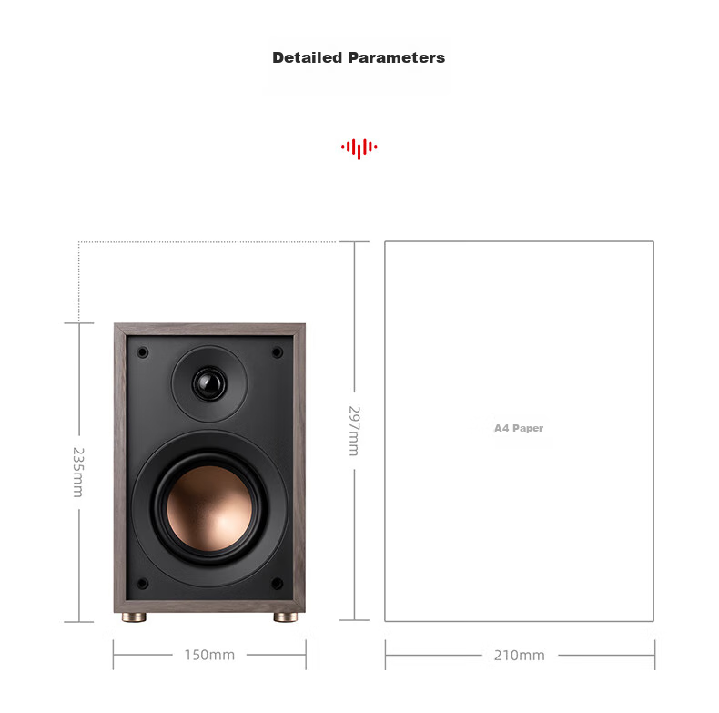 HiVi Oasis Passive HiFi Speakers, High-Fidelity Bookshelf HIFI Audio System for Living Room, Study, TV And Computer, Requires Amplifier 4