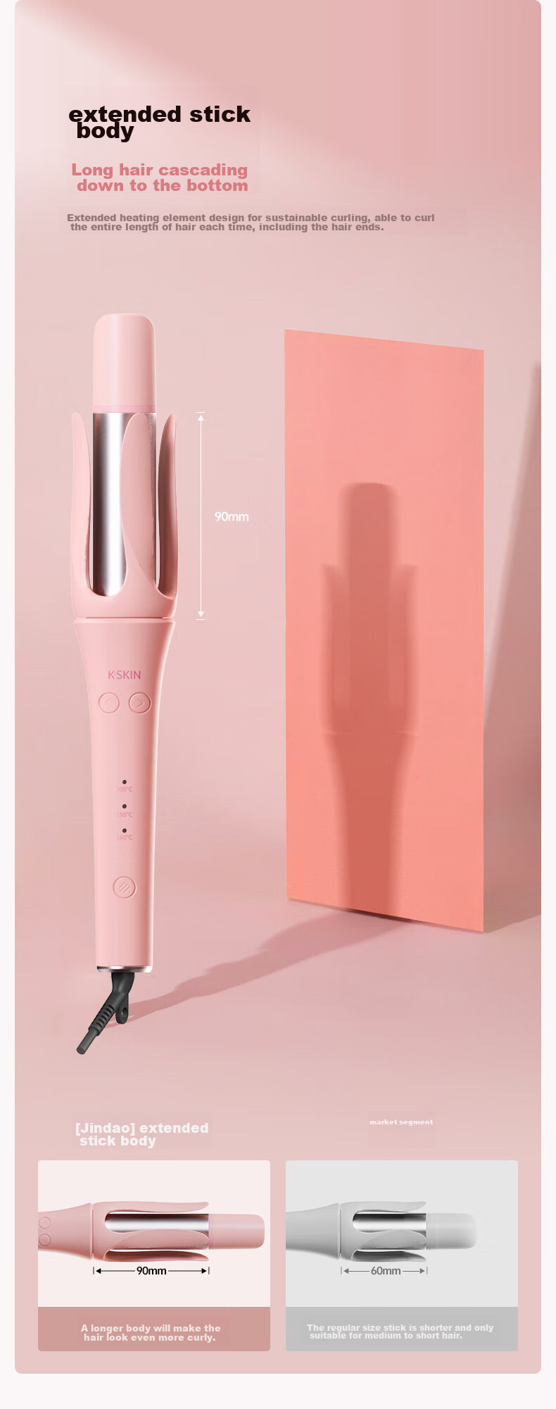 Jindao Fully Automatic Curling Iron, Gentle on Hair, Big Wavy Curl, Lazy Atmosphere, No-Stress Electric Curling Tool, Non-Sticky Hair Styling, 32mm Negative Ion K3 Portable, National Day Holiday Gift 6