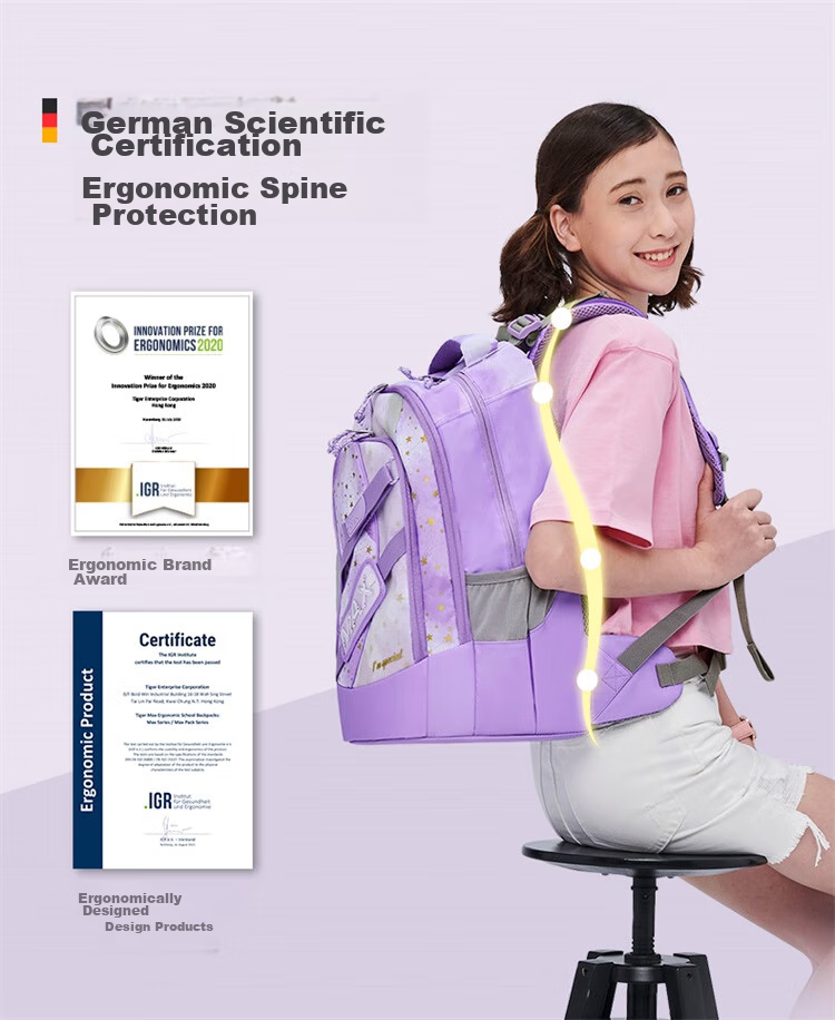 TigerFamily Middle School And High School Student Backpack for Grades 5-9, Spine-Protecting And Load-Reducing Double Shoulder Bag for Boys And Girls 6