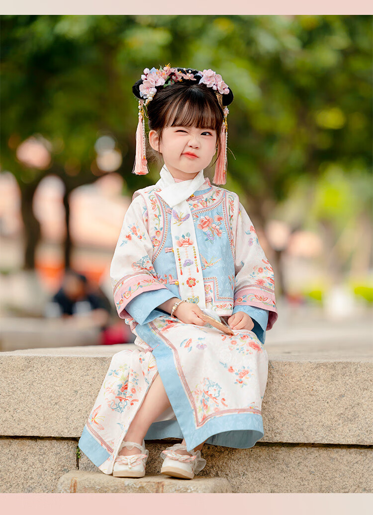 Menghu Zhienyi Hanfu Girls' Dress, Spring And Autumn 2026 Qipao, Two-Piece Set for Girls' Outfit, Ancient Costume Performance Wear, Pink, Size 100 15