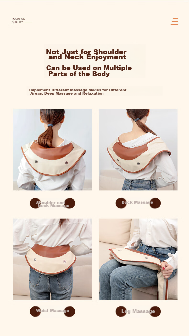 AUX Cervical Massage SP02, Shoulder And Neck Massager Shawl, Double S-Curve, Neck And Shoulder Massager for Waist And Back Kneading, New Year's Gift 9
