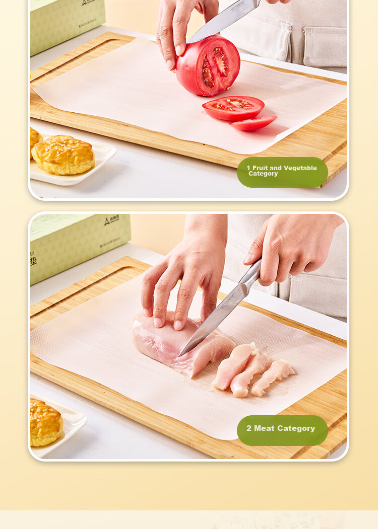 Suncojia Disposable Cutting Board, Antibacterial Chopping Block Mat, Outdoor Food Board, Picnic Board, Antibacterial Transparent Style, 300*24cm 5