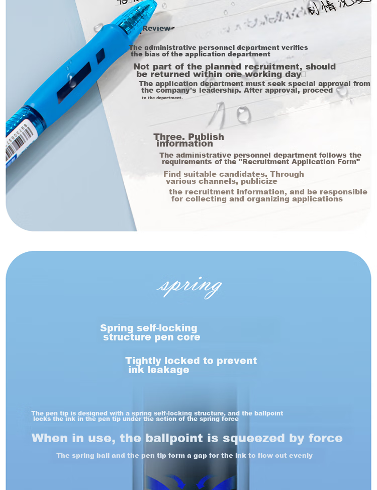 Deli Smooth Click Gel Pen Signature Pen Office Supplies 0.5mm Bullet Tip Blue 12 pcs/box S08 College Entrance Exam 8